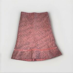 5/25 Gap Pink Tweed Wool Blend Flounced Skirt Size 6 Office Work Preppy